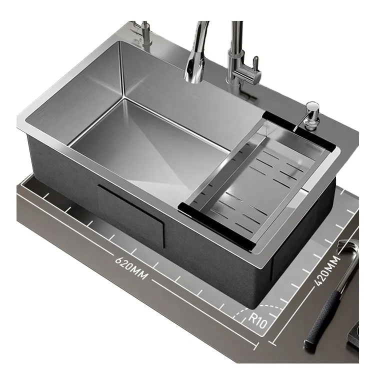 kitchen sink above counter