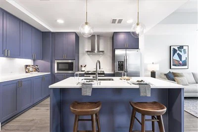 خزائن مطبخ شاكر الأزرق الداكن