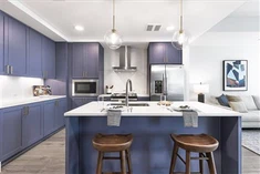 خزائن مطبخ شاكر الأزرق الداكن