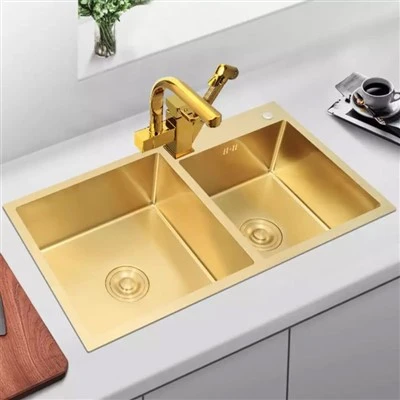 Gold Double Kitchen Sink